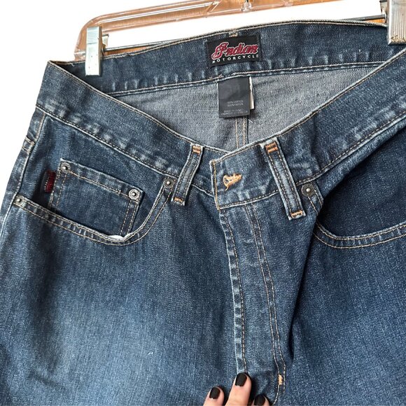 Vintage "Indian Motorcycle" Denim Jeans - Picture 2 of 4